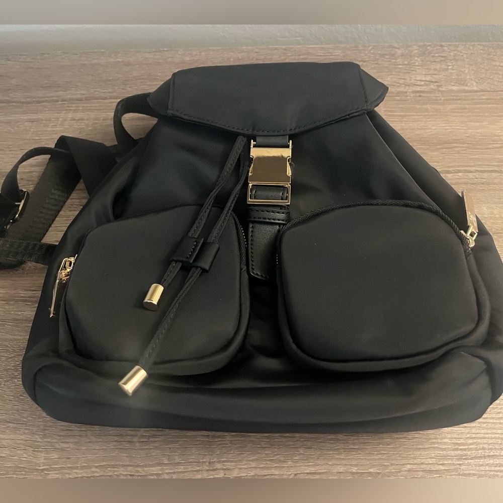 ALDO Black Backpack with Gold Accents
 (Never used)